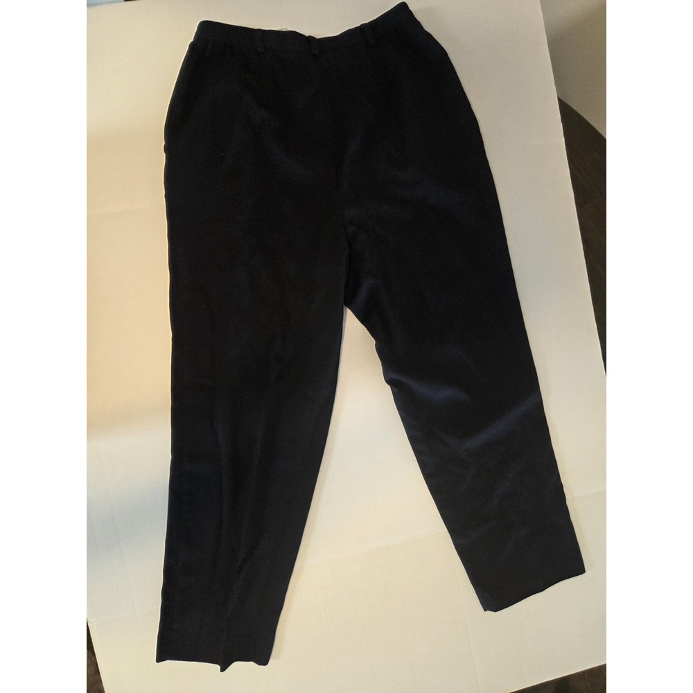 Kathie Lee Collection Navy Blue Pleated Trousers High Rise Tapered Pants 12P - Picture 6 of 6